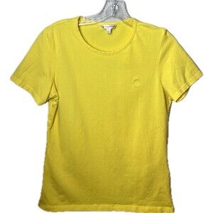 F. Brooks Brothers T-Shirt M Yellow Blouse Short Sleeve Round Neck